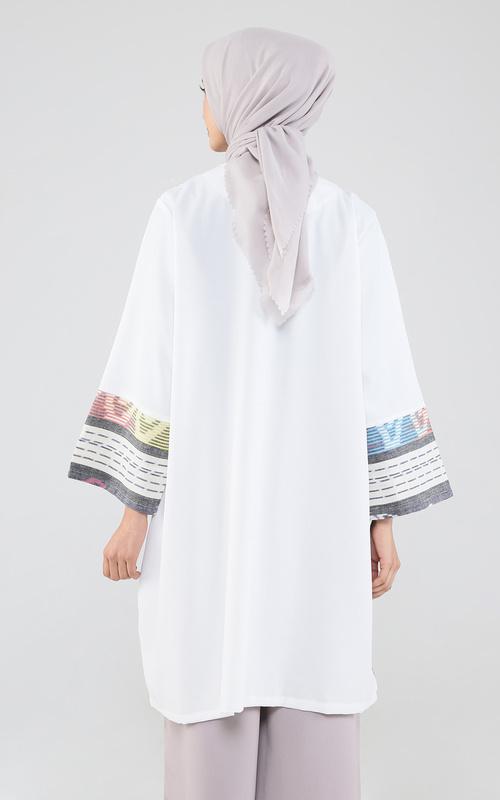 Arjani White Mix Long Cardigan