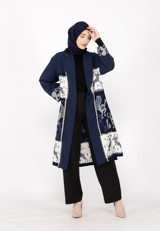 Belgin Zoa Navy Tenun Long Cardigan