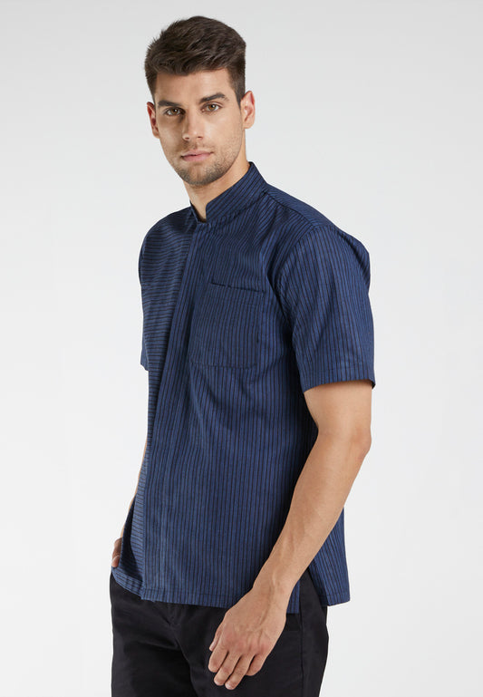 Levent Navy Tenun Shirt