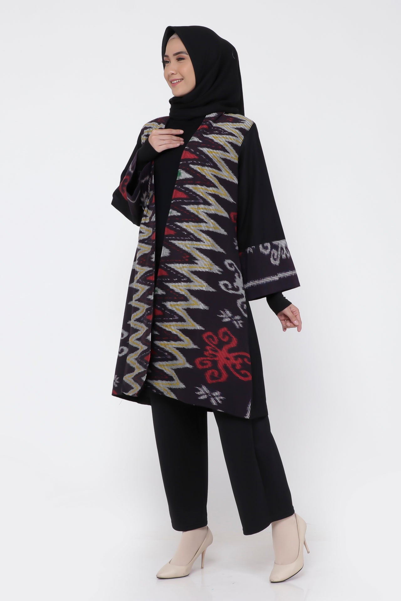 Zigzag Dark Tenun Long Outer