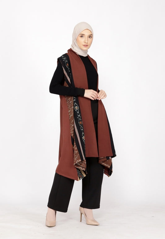 Kila Brown II Tenun Long Vest