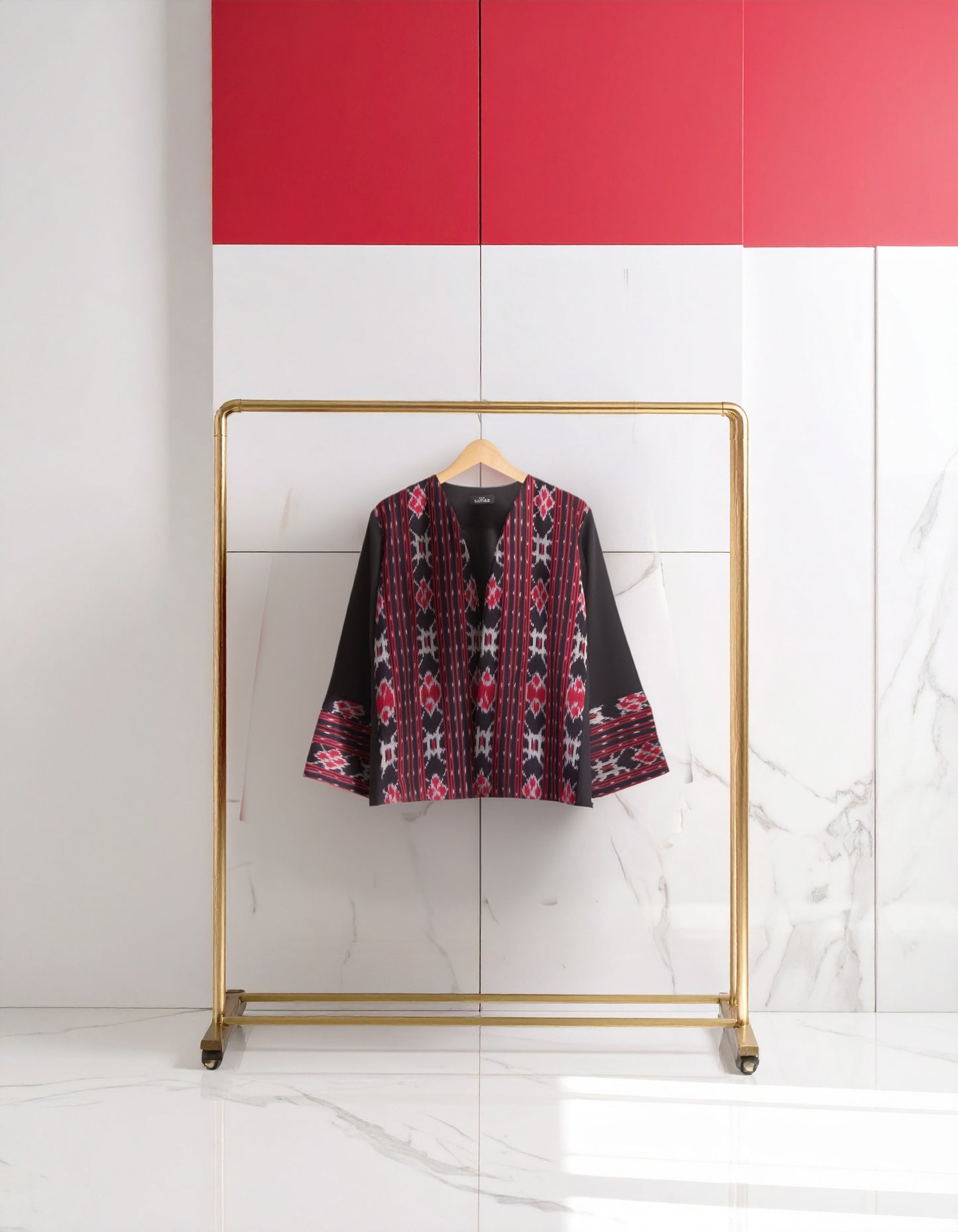 Freya Black Red Tenun Outer