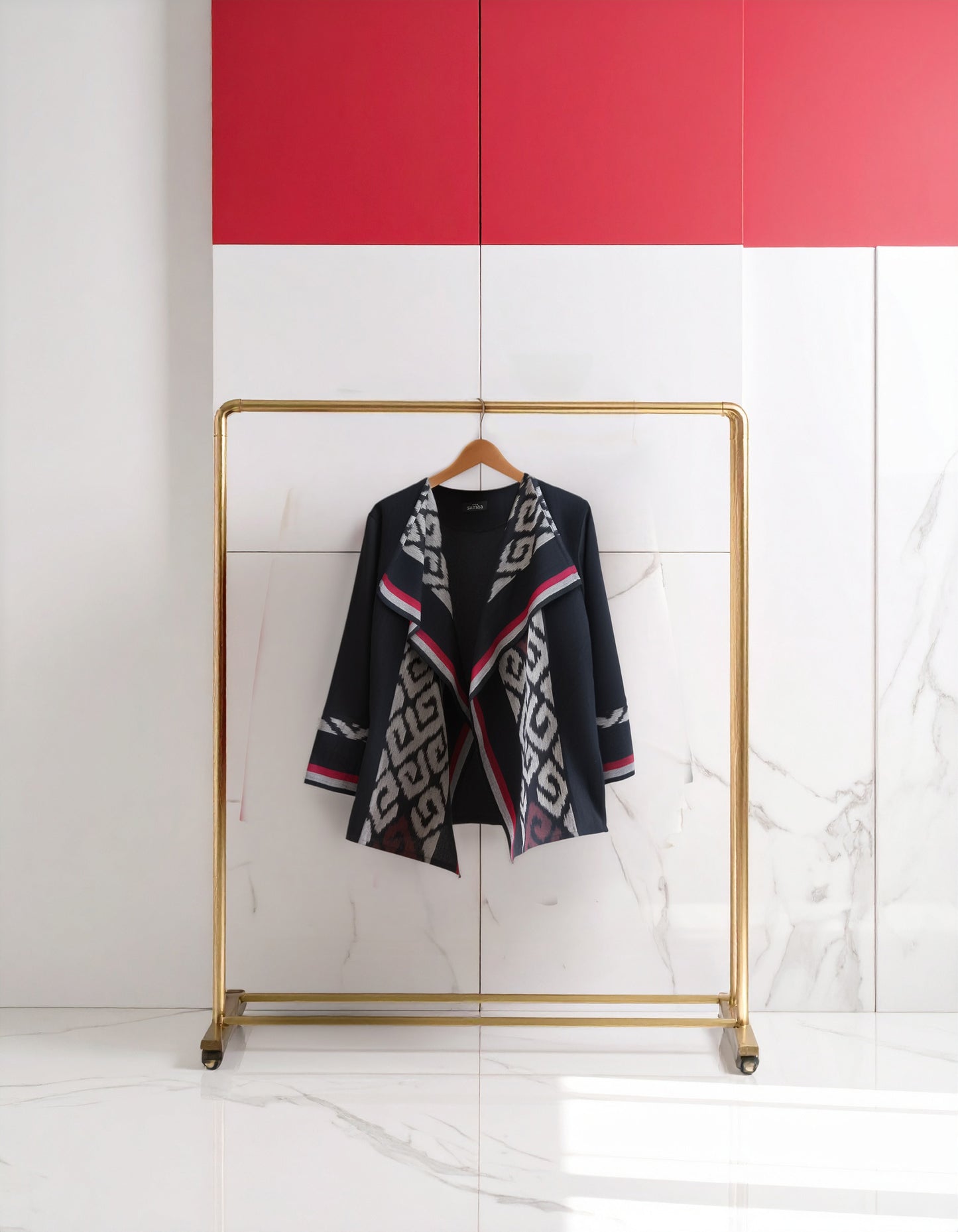 Hezi Black Grey Tenun Outer