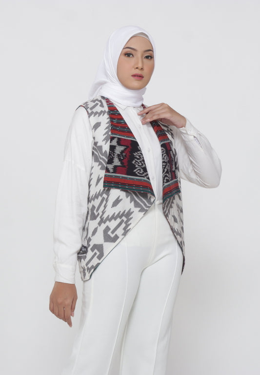 Dayana Red White Reversible Vest