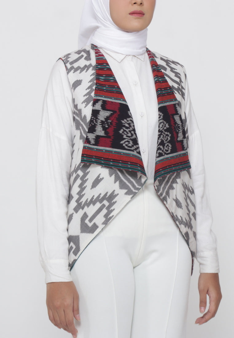 Dayana Red White Reversible Vest