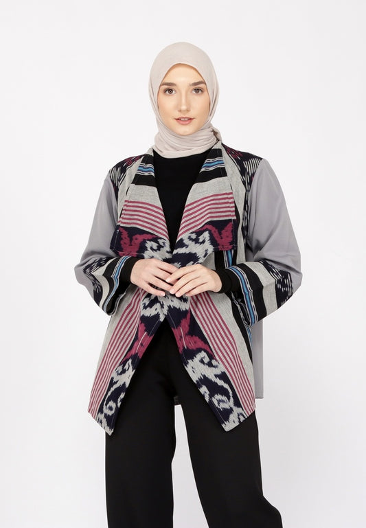 Hezi Grey Blue Tenun Outer