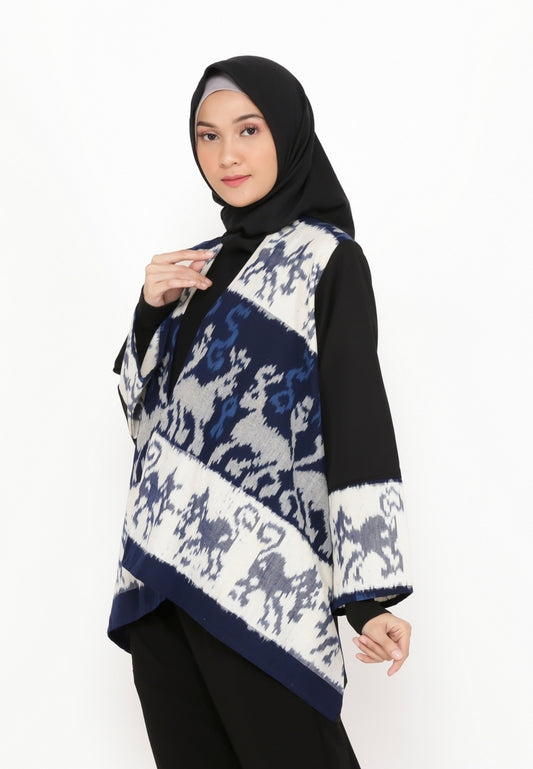 V Rusa Abstrak Tenun Outer