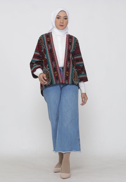 Monarda Red Green Tenun Outer