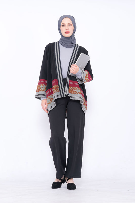 Miray Black Cocoon Tenun Outer