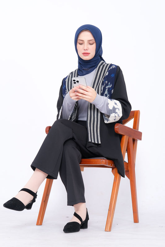 Meyra Black Navy Tenun Outer