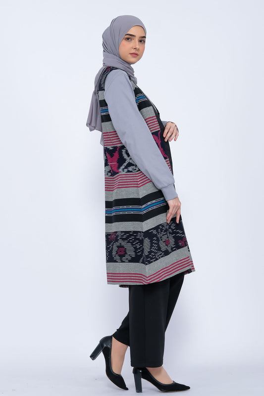 Nasra Grey Tenun Vest