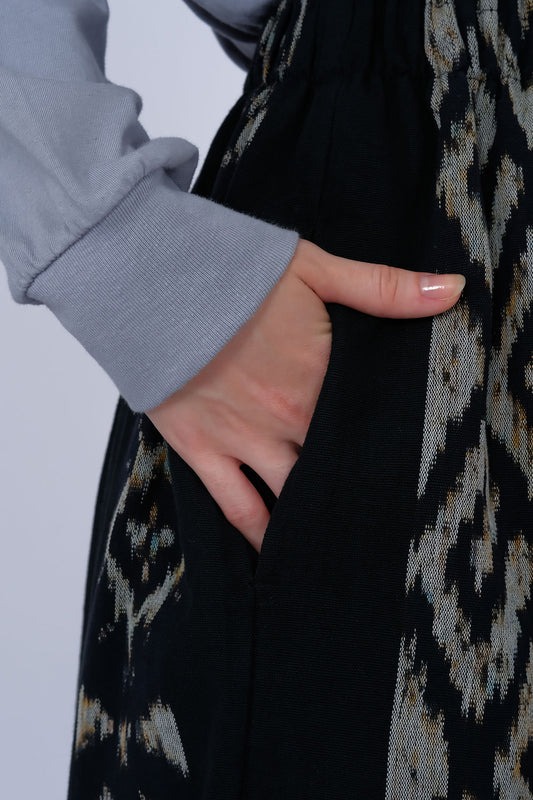 Naya Black Grey Tenun Culotte