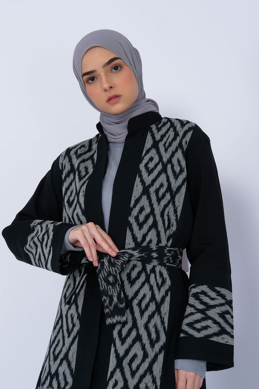 Naya Black Grey Tenun Set