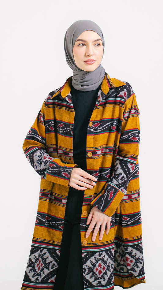 Faiza Tangerine Tenun Tunic