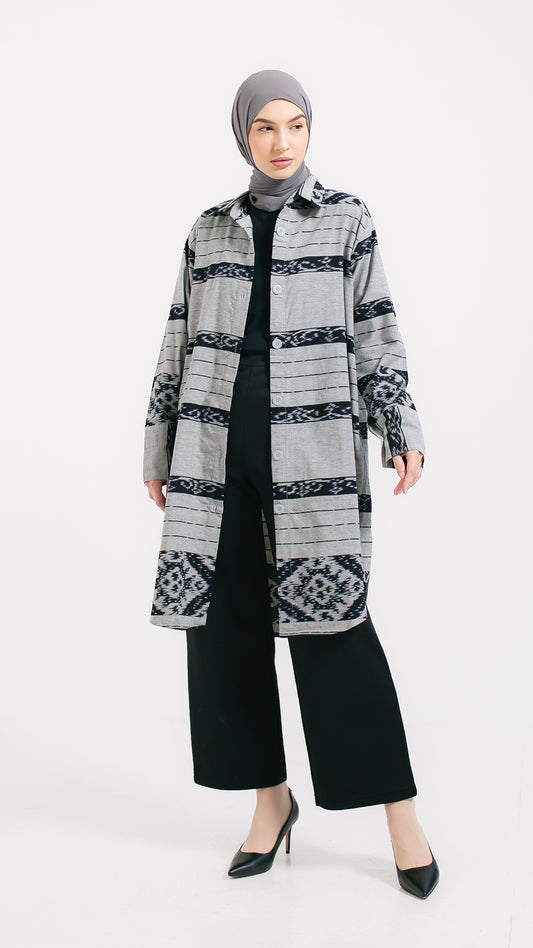 Faiza Grey Tenun Tunic