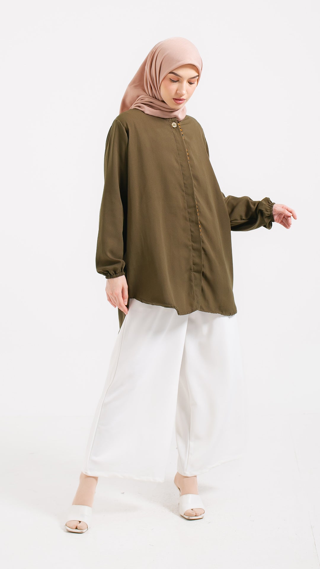 Naima Olive Tenun Tunic