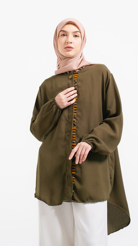 Naima Olive Tenun Tunic