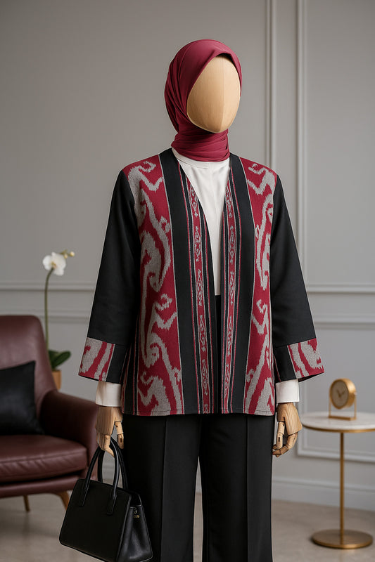 Freya Zoa Red Tenun Outer