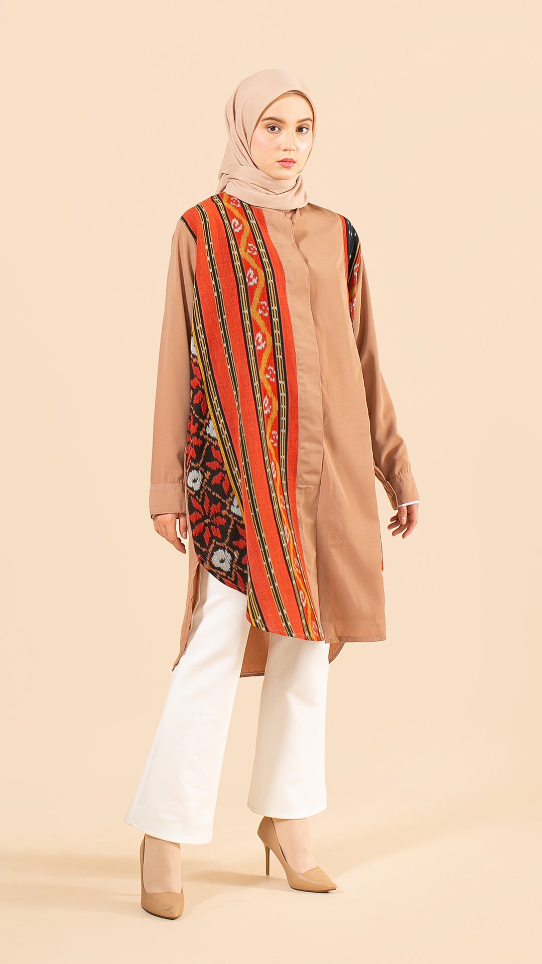 Viera Brown Tenun Tunic