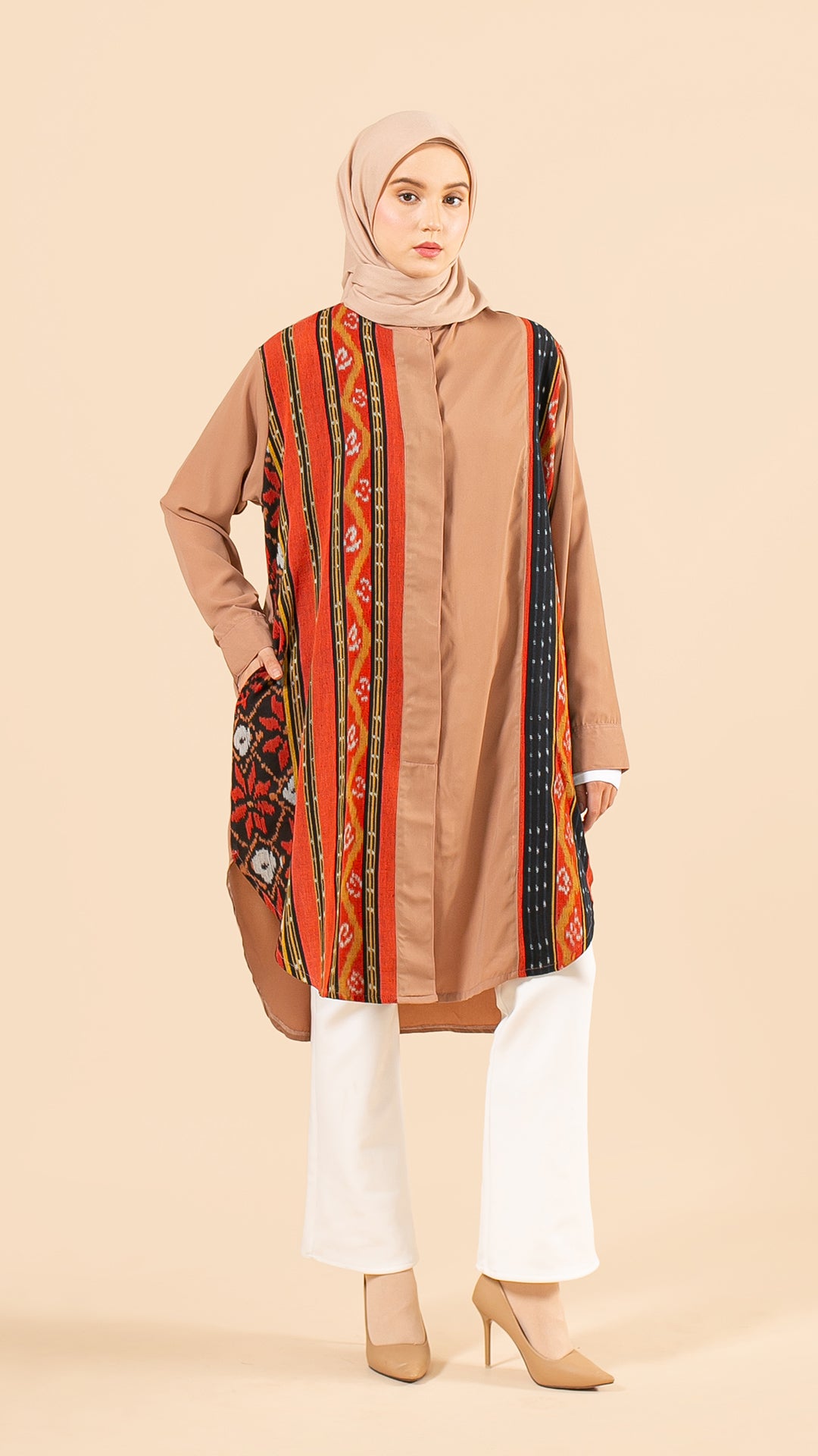 Viera Brown Tenun Tunic