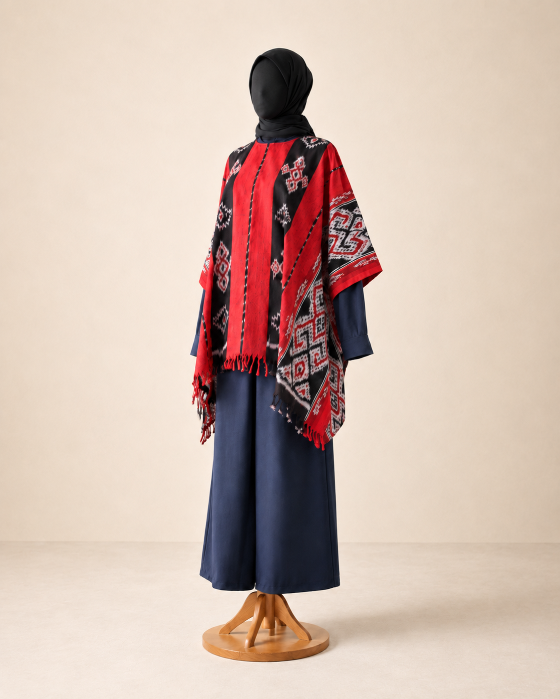 Aira Red Rumbai Tenun Blouse