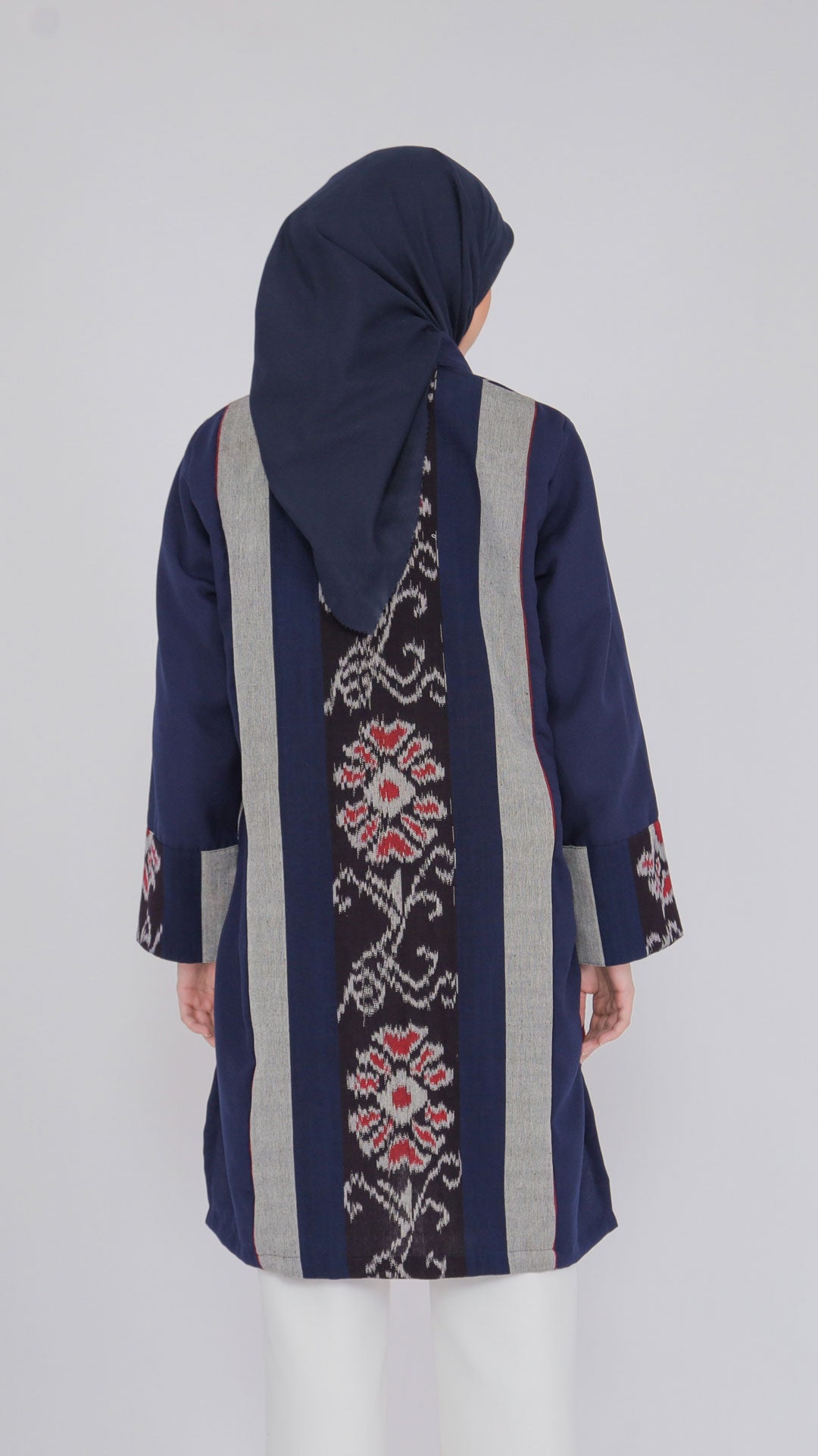 Enisa Navy Tenun Tunic