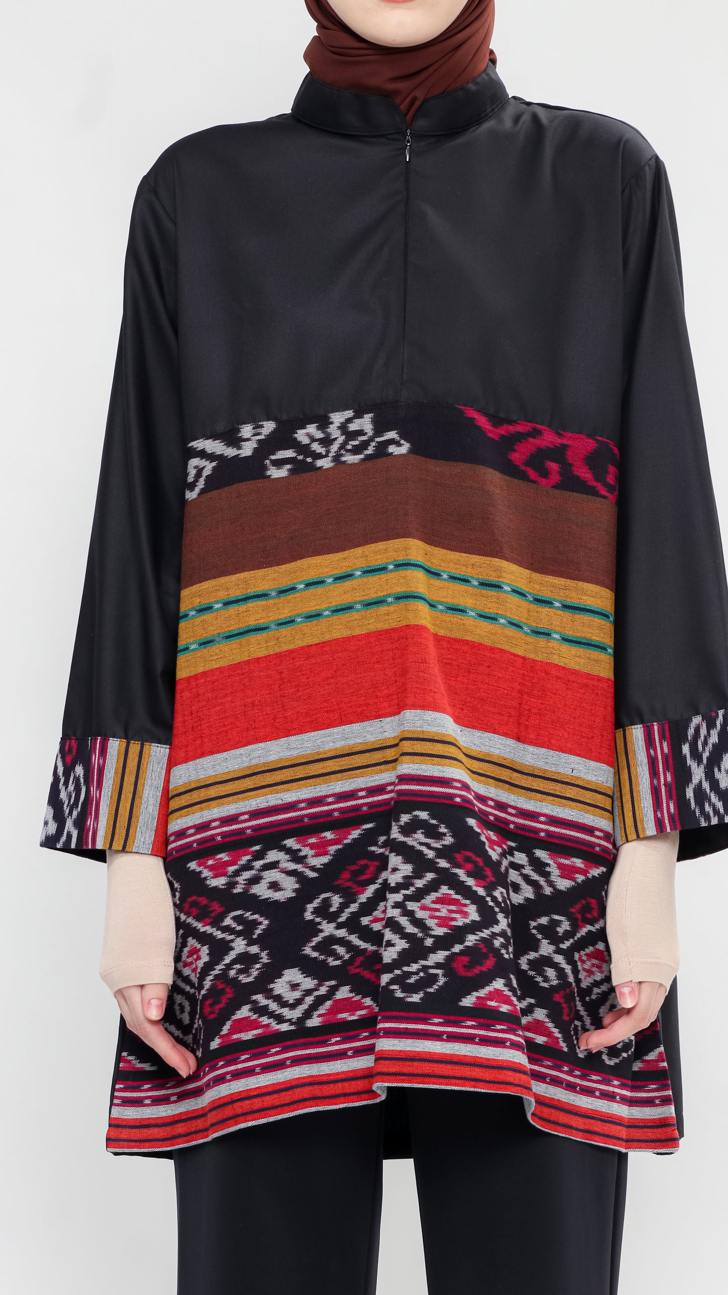 Narin Black Brown Tenun Tunic