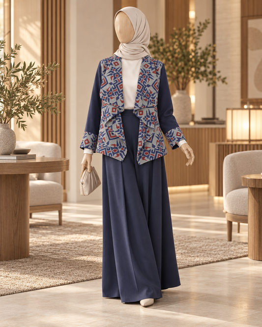 Hezi Zenith Navy Blue Tenun Outer