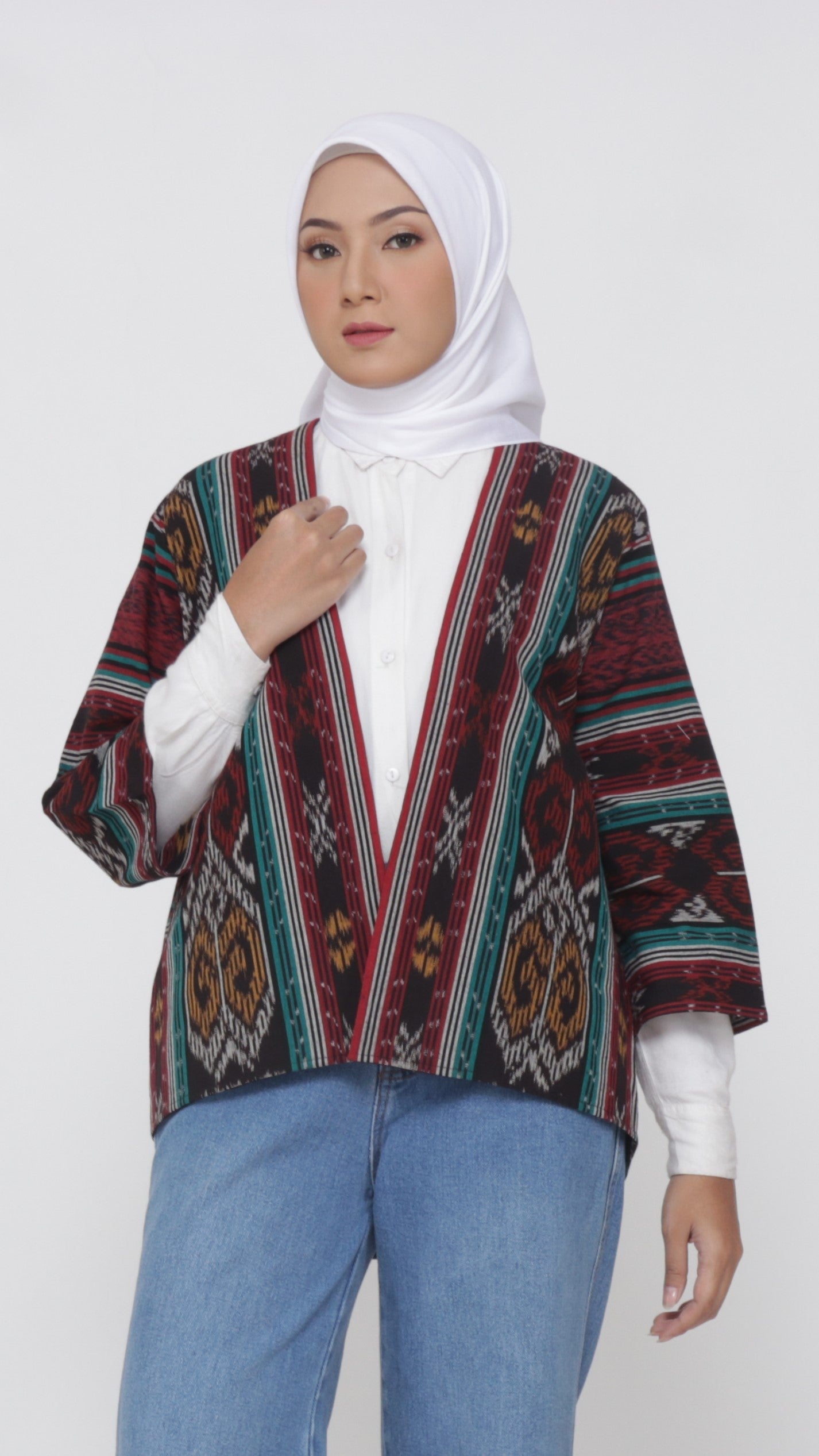 Monarda Red Green Tenun Outer