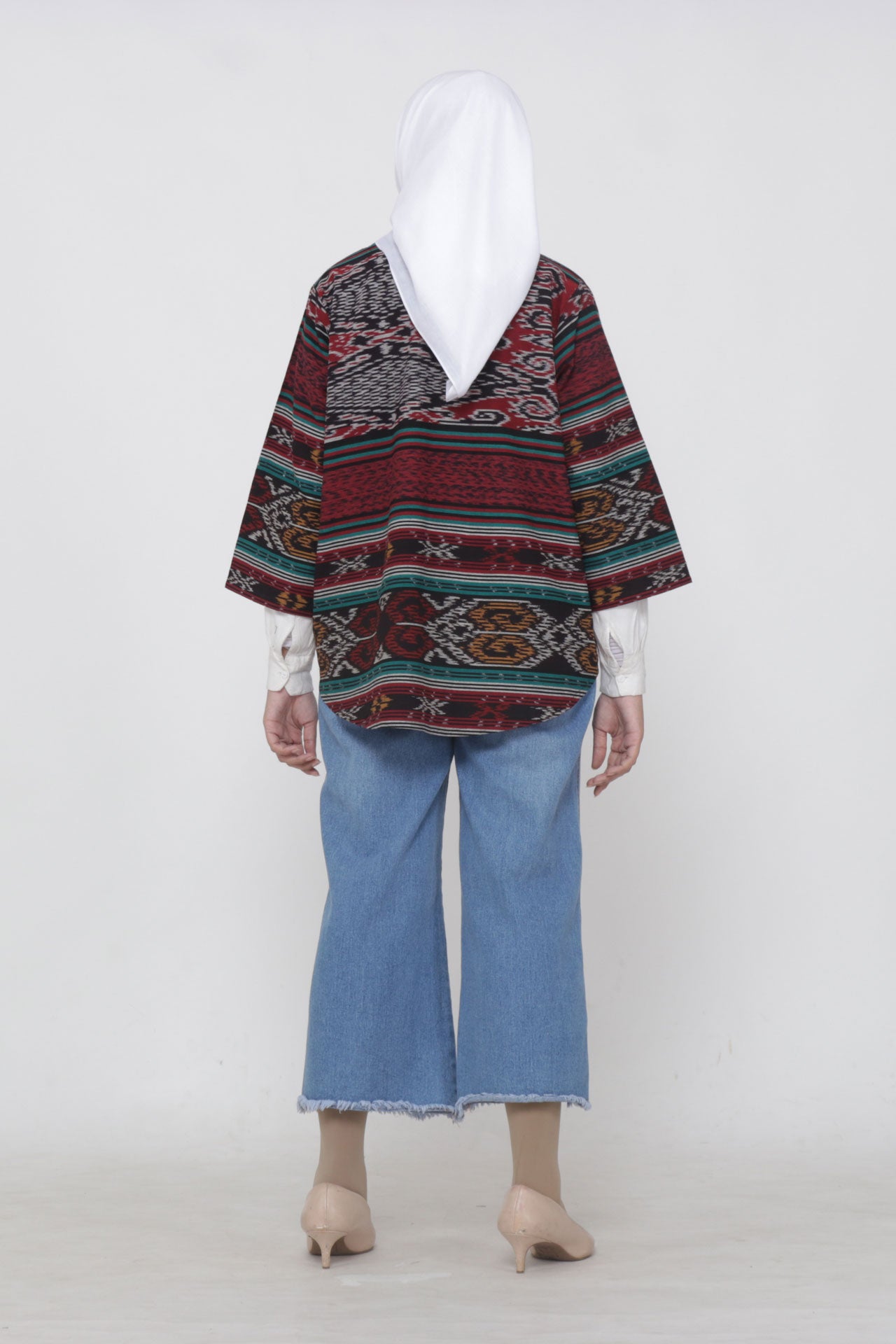 Monarda Red Green Tenun Outer