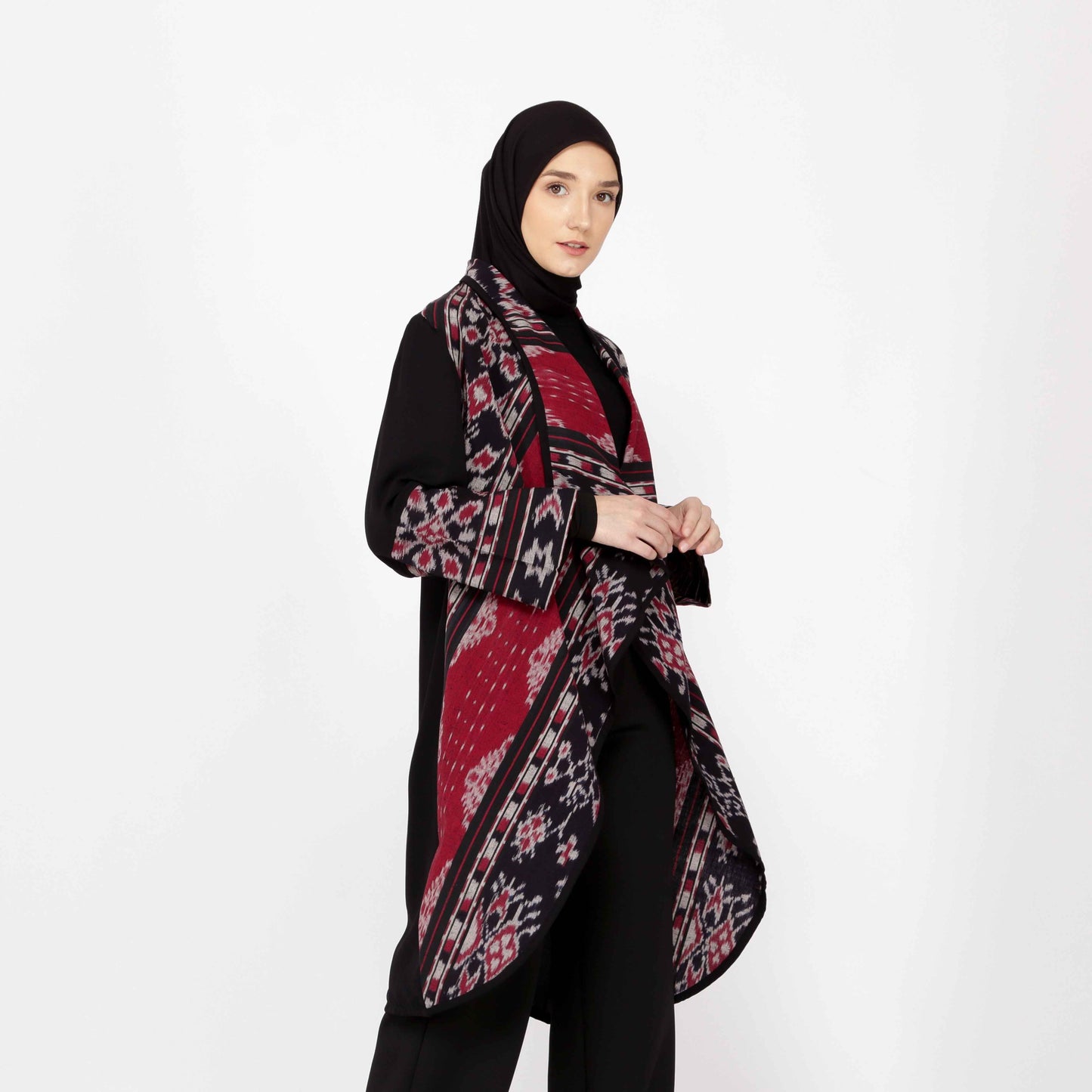 Sevinc Red II Tenun Long Cardigan