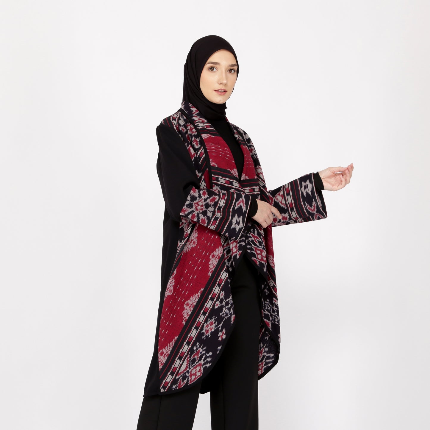 Sevinc Red II Tenun Long Cardigan