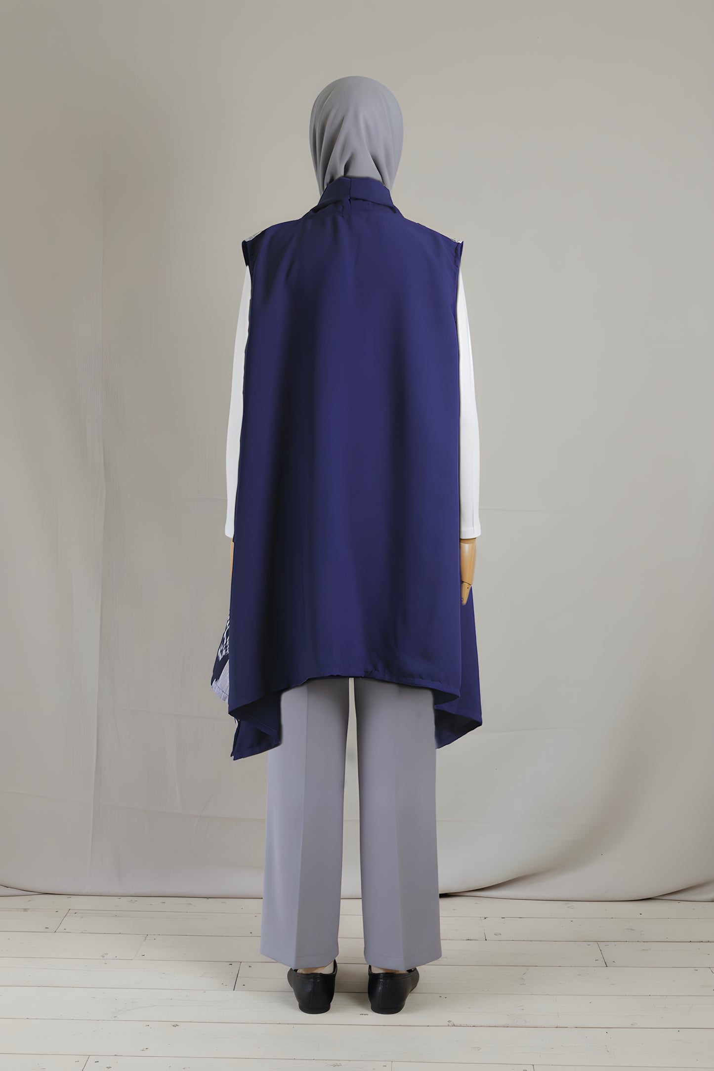 Kayra Navy Grey Tenun Vest