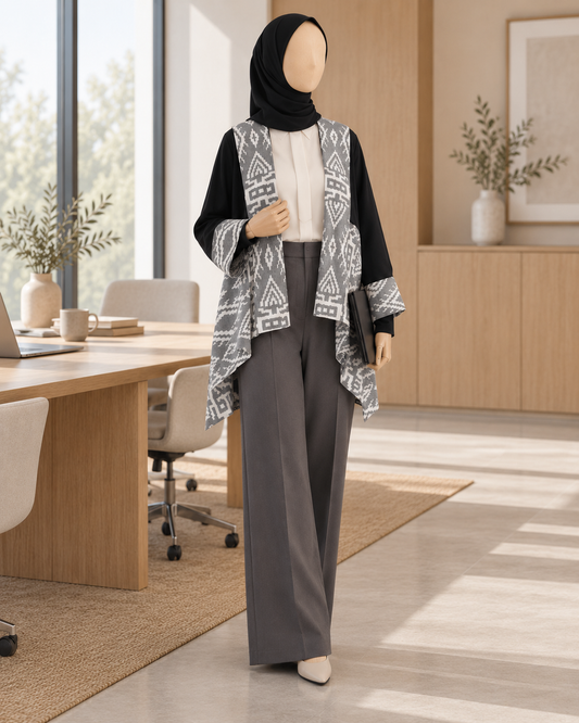 Miray Black Grey Tenun Outer