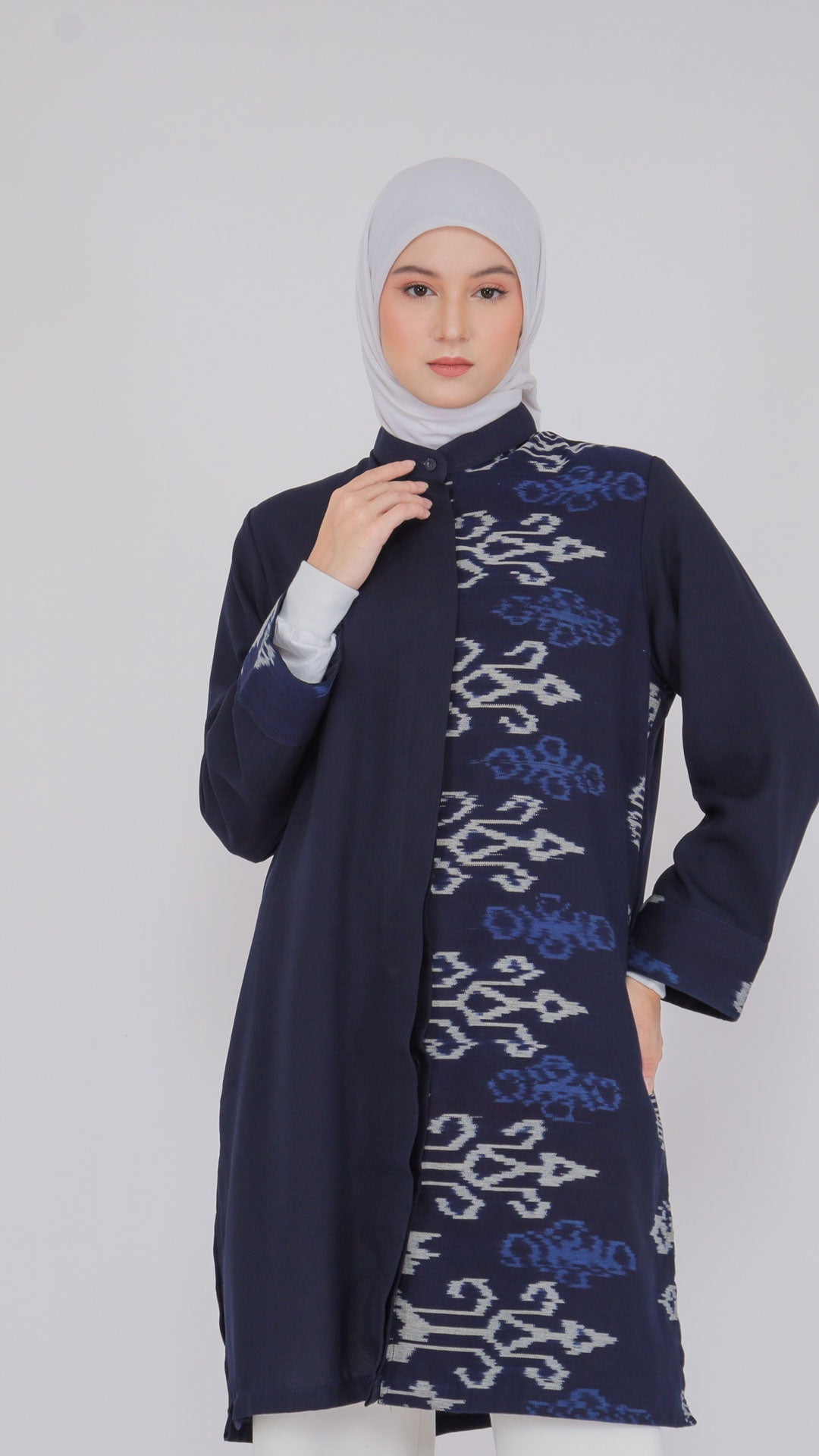 Mania Navy Blue Tenun Tunic