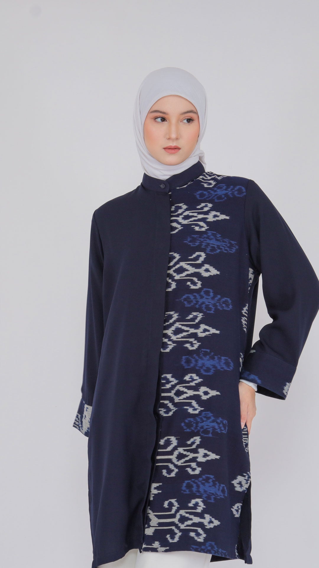 Mania Navy Blue Tenun Tunic