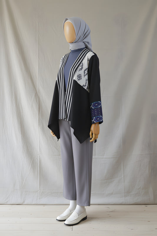 Meyra Black White Tenun OUter