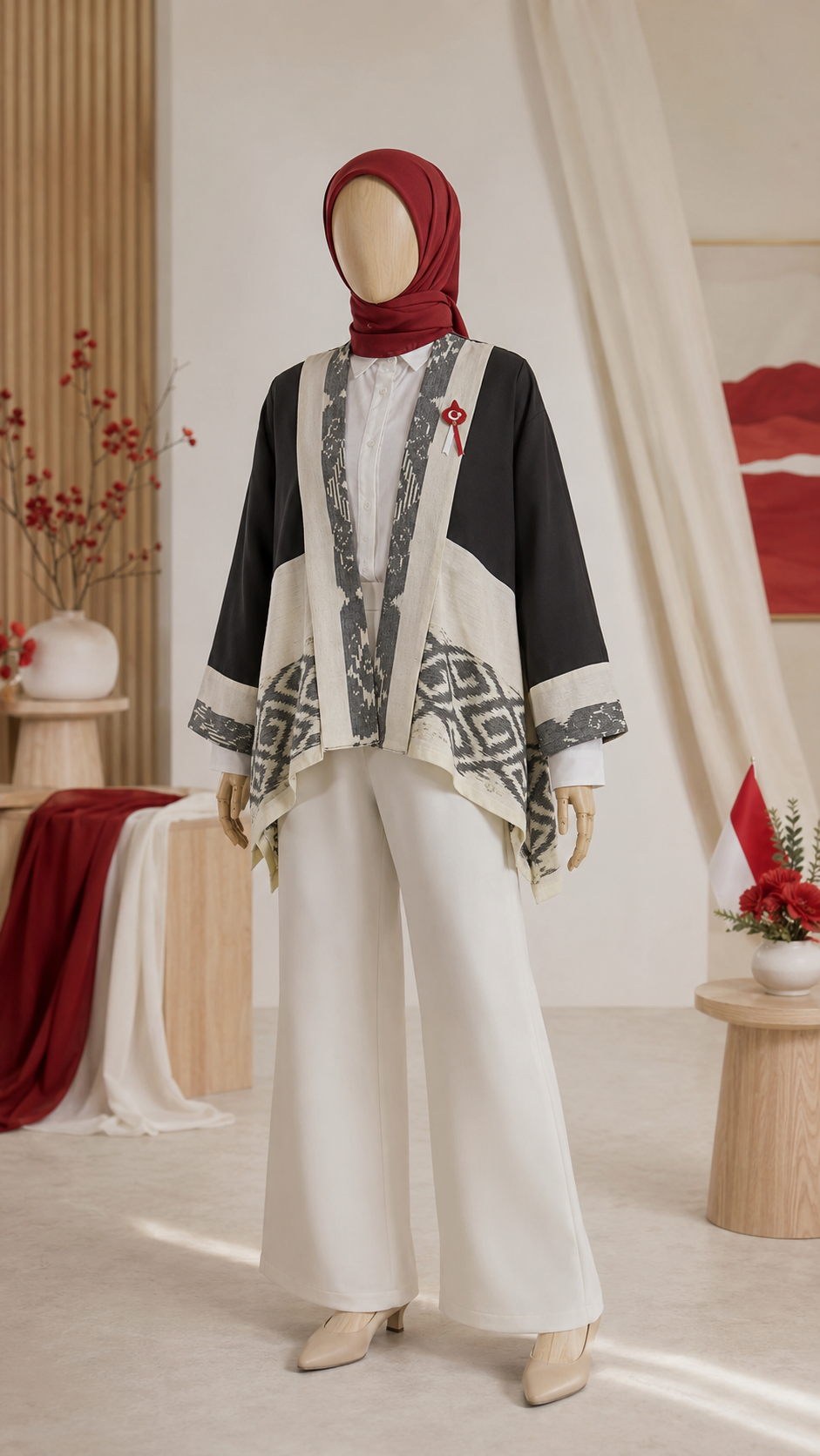 Miray Black White Tenun Outer