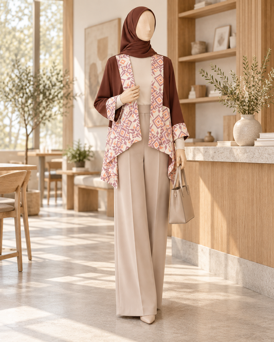Miray Brown Lavender Tenun Outer