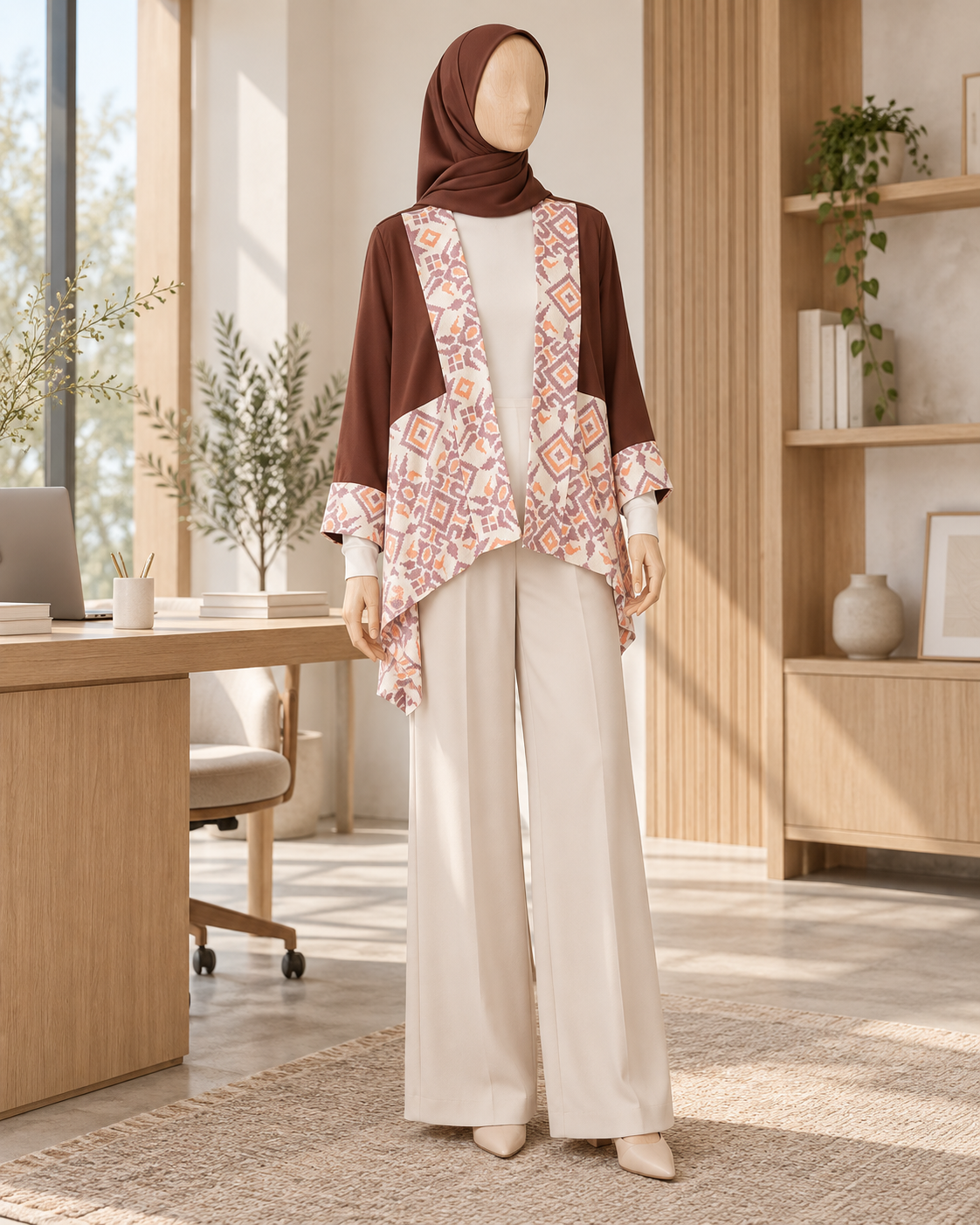 Miray Brown Lavender Tenun Outer