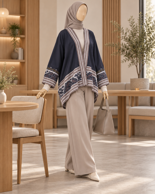Miray Black Cocoon Tenun Outer