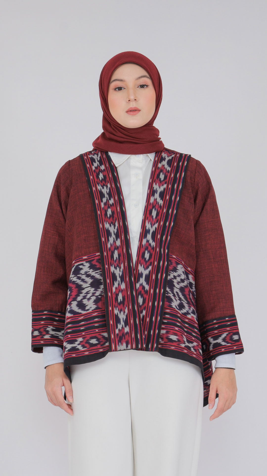 Miray Red Maroon Tenun Outer