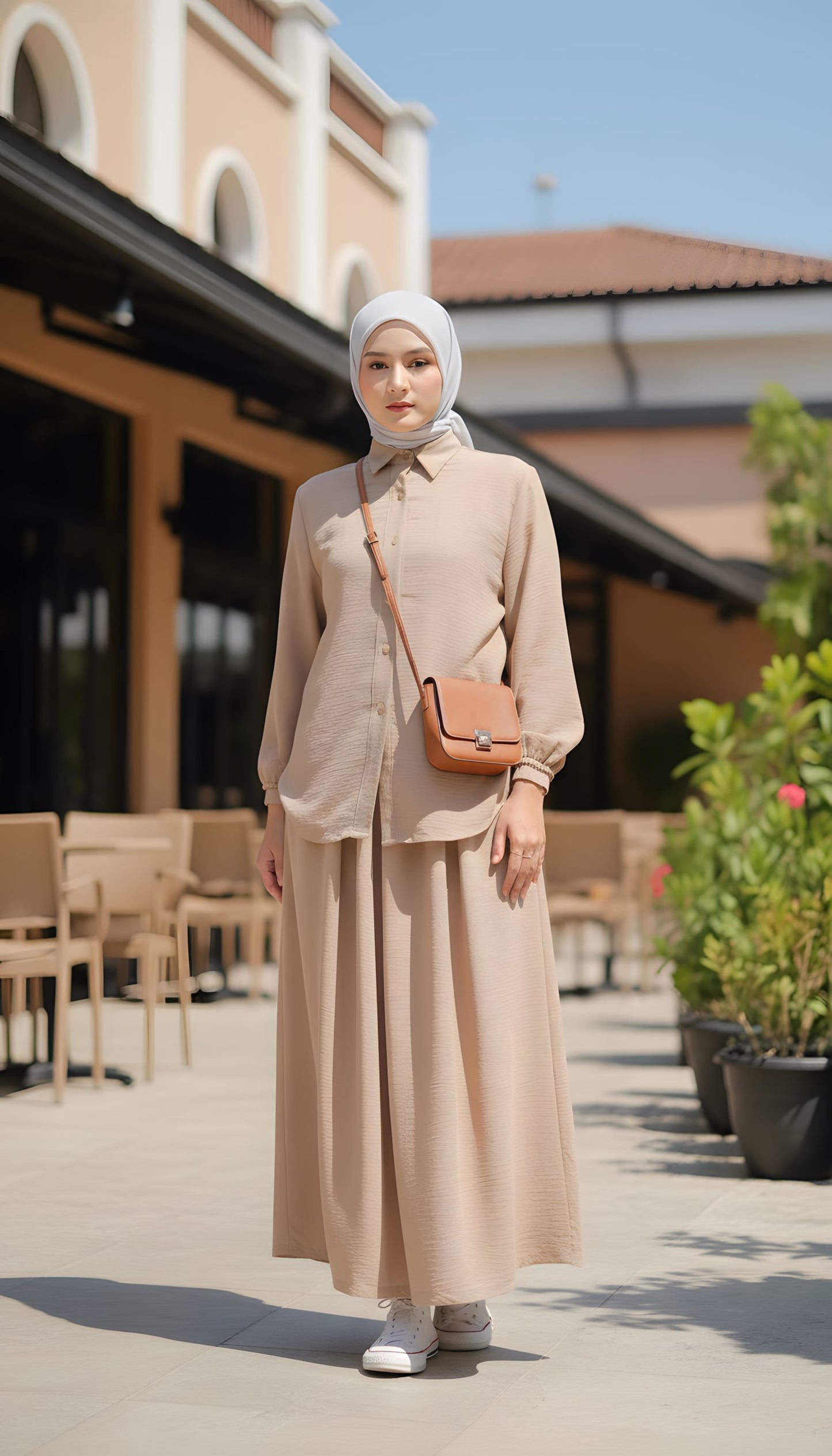 Nora Hannah Mocca Basic Shirt & Culotte