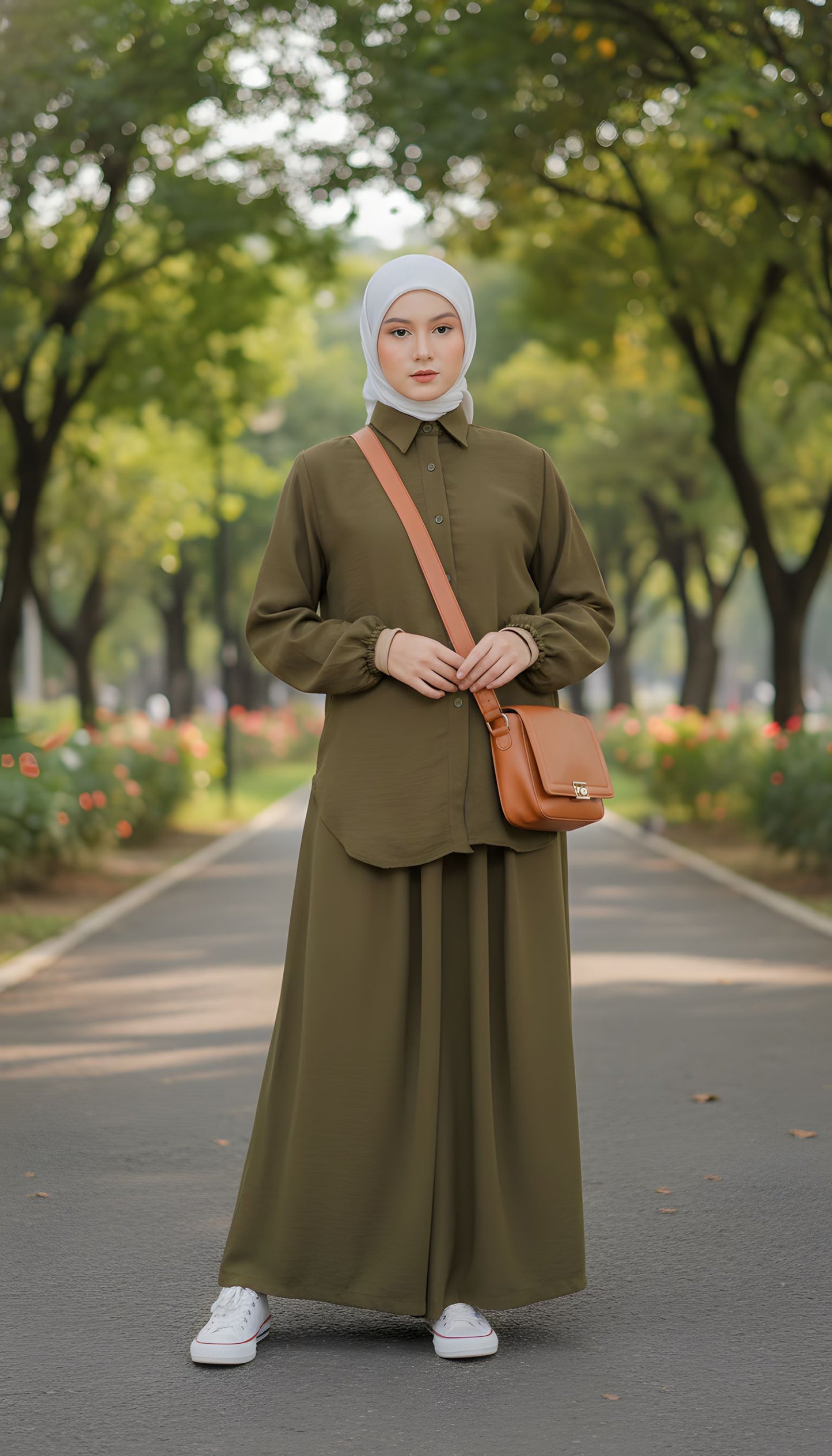 Nora Hannah Olive Basic Shirt & Culotte