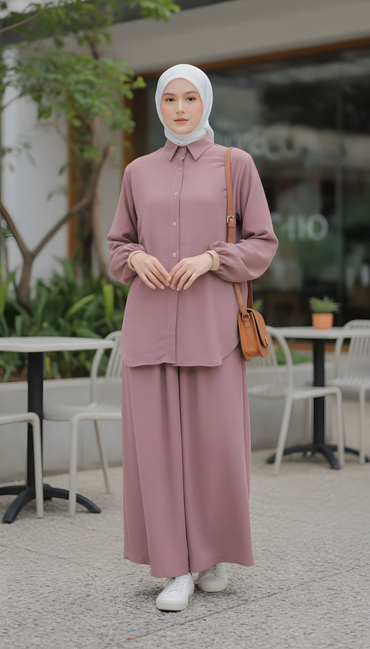 Nora Hannah Lilac Basic Shirt & Culotte