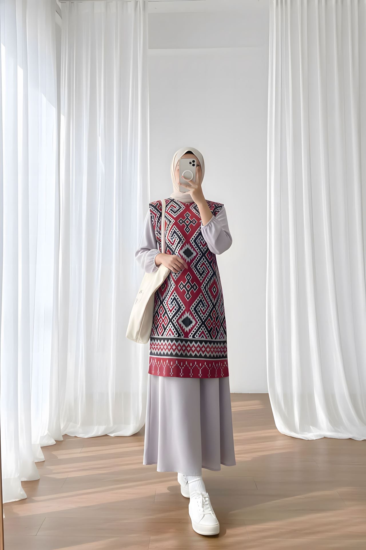 Hafiy Tenun Vest Set (Vest, Shirt, Culotte)