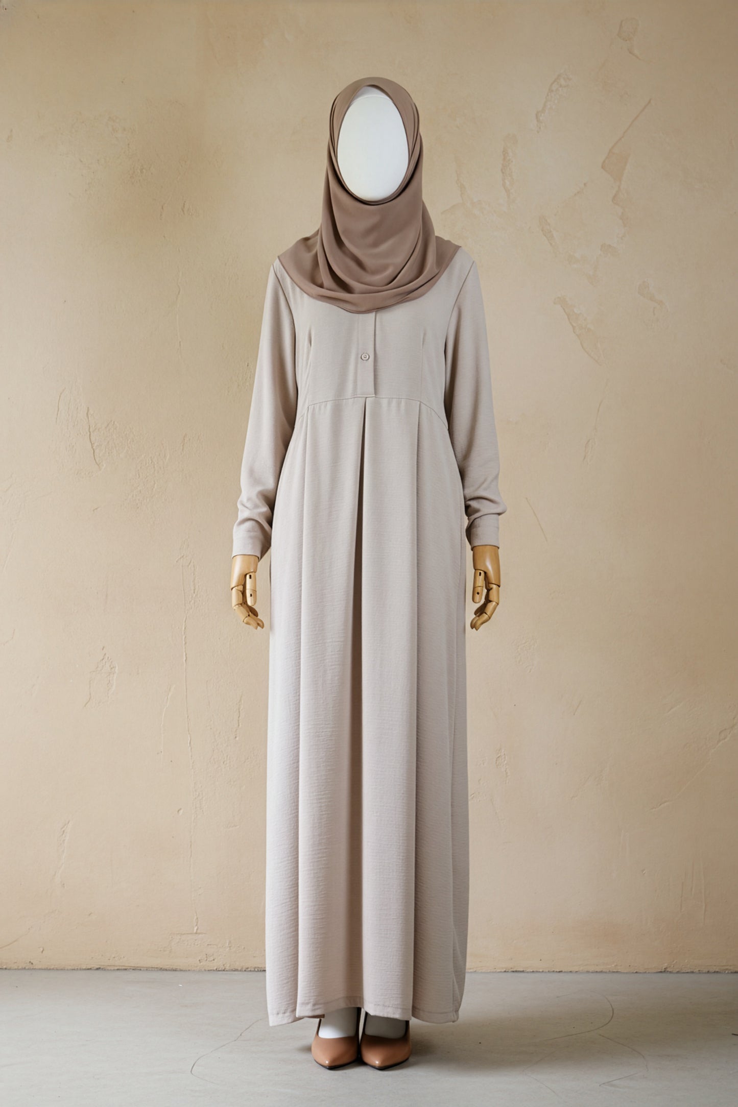 Nadia Cream Basic Dress