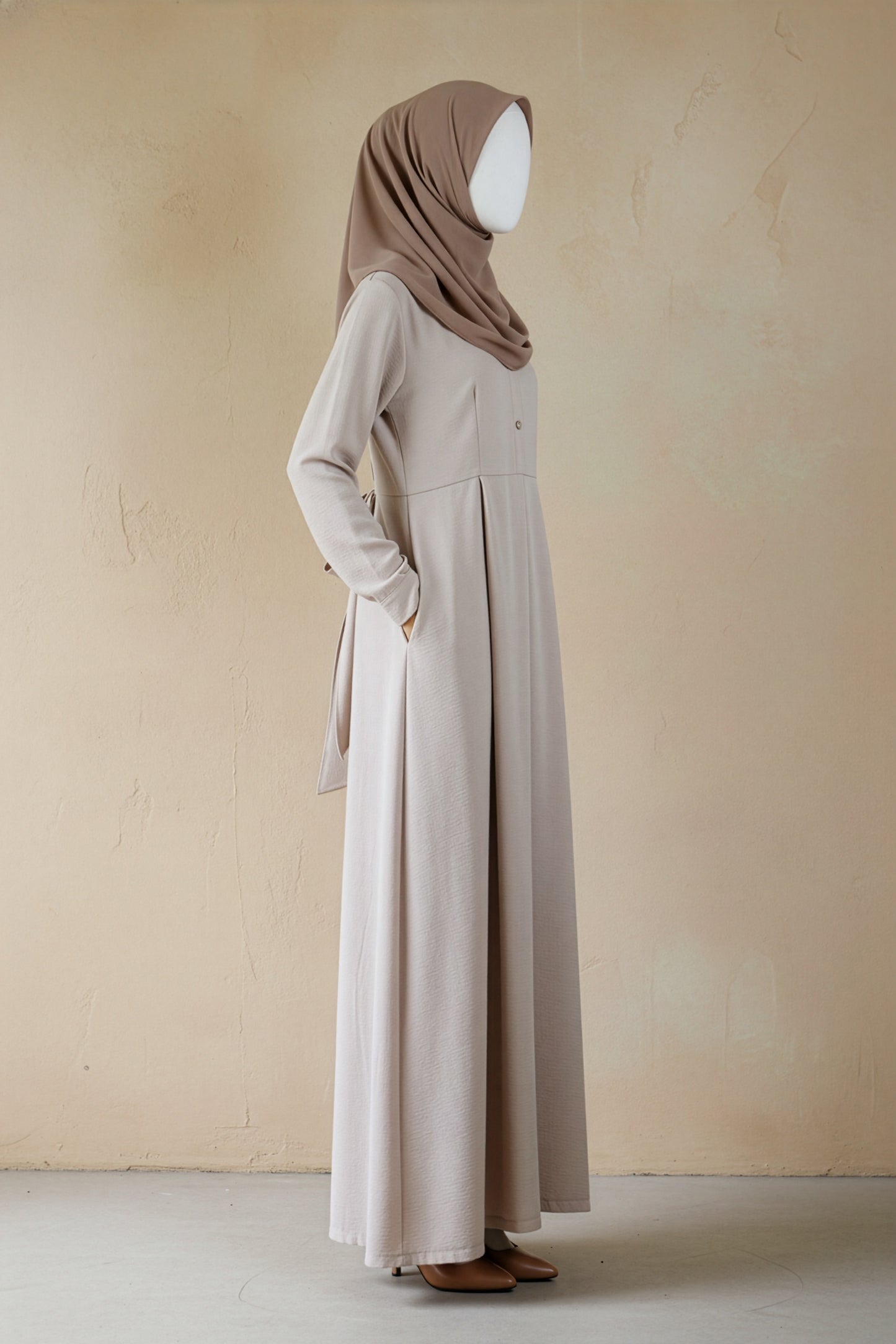 Nadia Cream Basic Dress