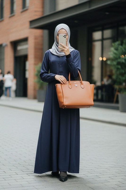 Nadia Navy Basic Dress