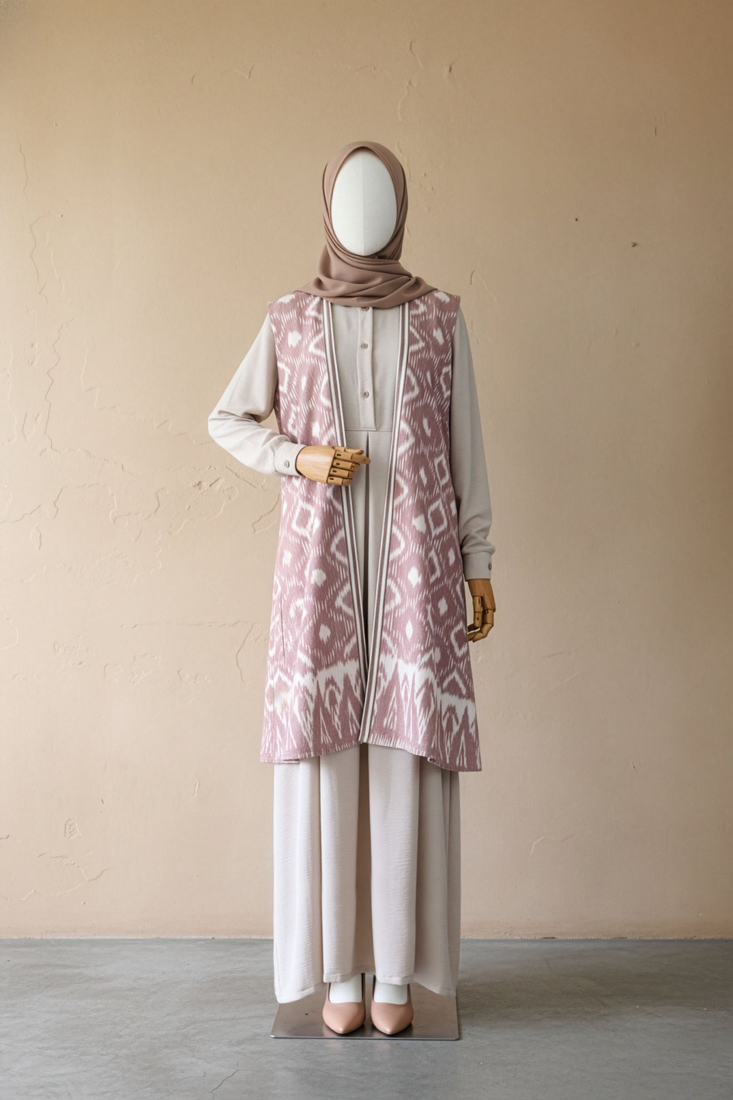 Nafira Light Brown Tenun Vest